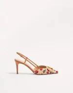 Valentino Vlogo Signature Slingback Pumps In Cherryfic Pattern 80Mm